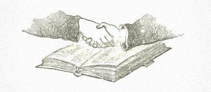 Drawing of freemasons handshake