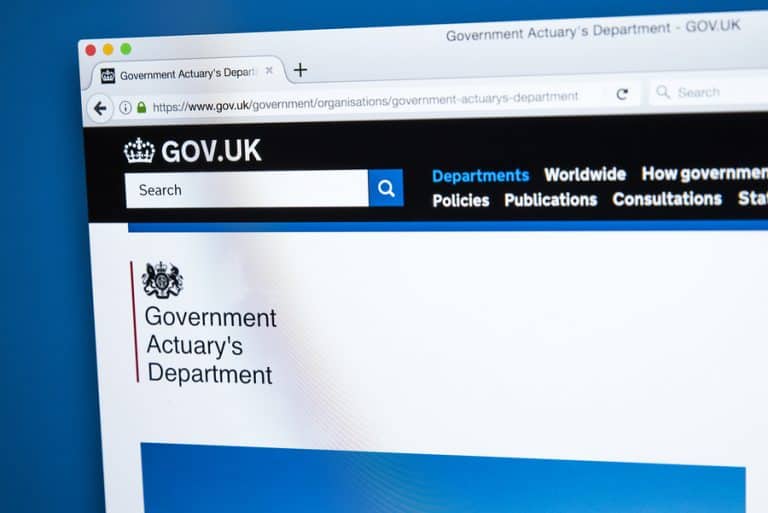 screenshot of gov uk website